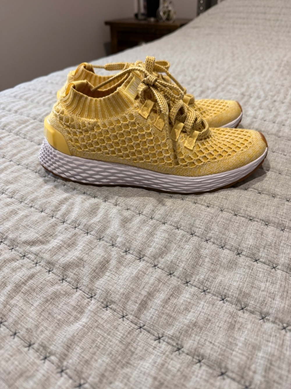 NOBULL Kids Yellow Knit Lace-Up Slip-On Sneakers